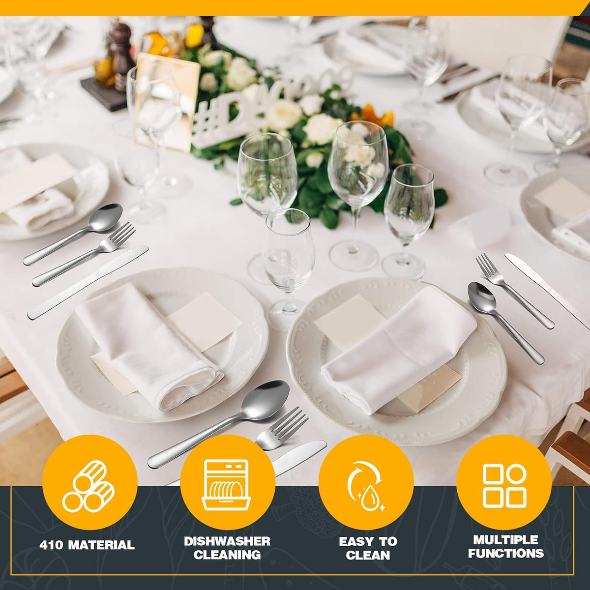 100 Pcs Silverware Set for 33 Stainless Steel Flatware Kit