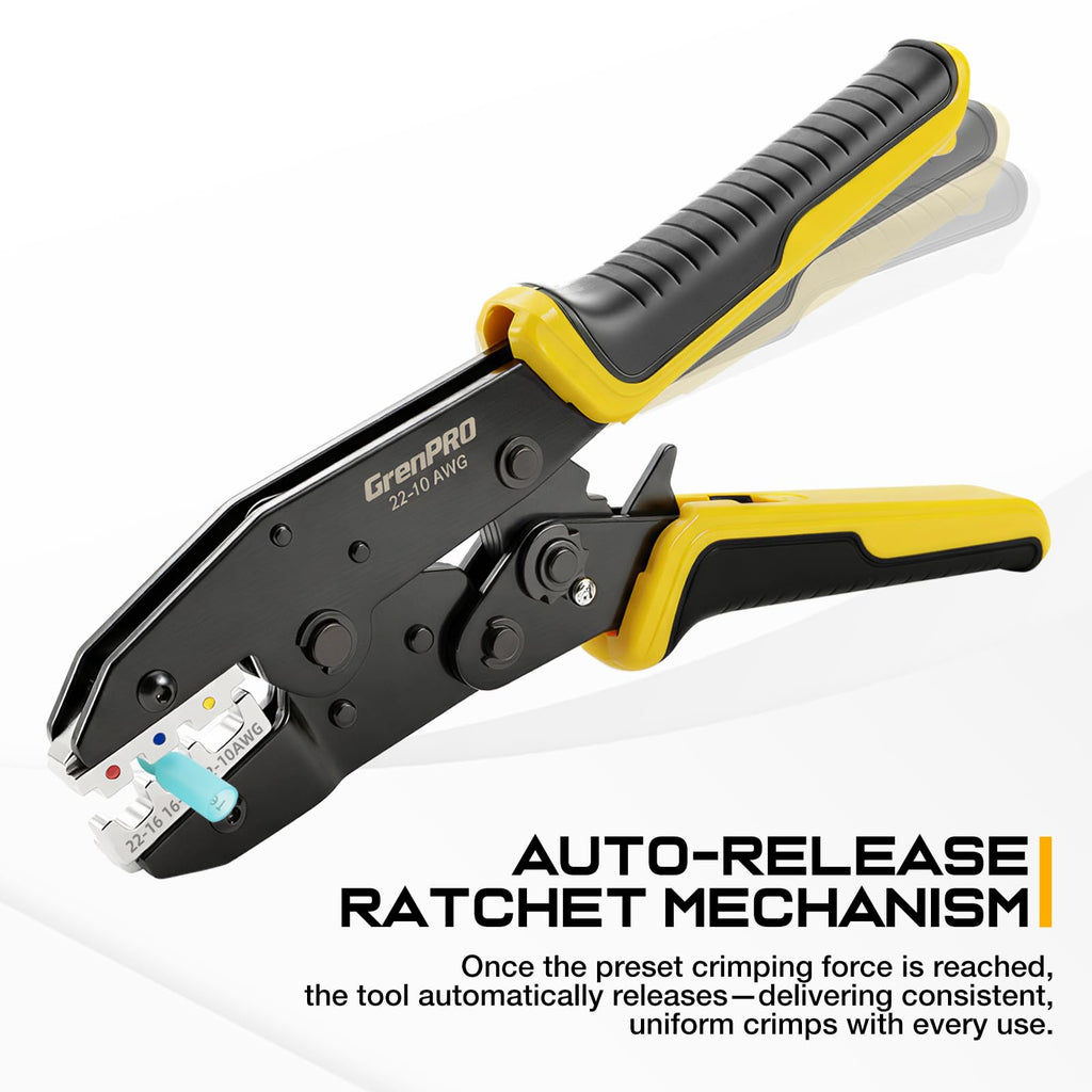 GRENPRO Crimping Tool for Heat Shrink Connectors AWG22-10 Crimping Pliers