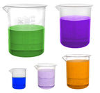 Ultimate Plastics Kit - 15 Piece Science Lab Set - Includes 5 Polypropylene Beakers, 4 Polypropylene Graduated