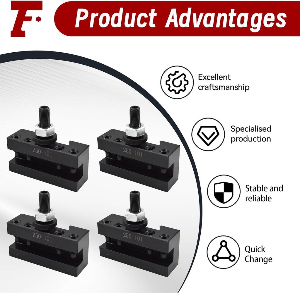 findmall AXA 4Pcs #1 Quick Change 250-101 Tool Post, Turning Facing Holder