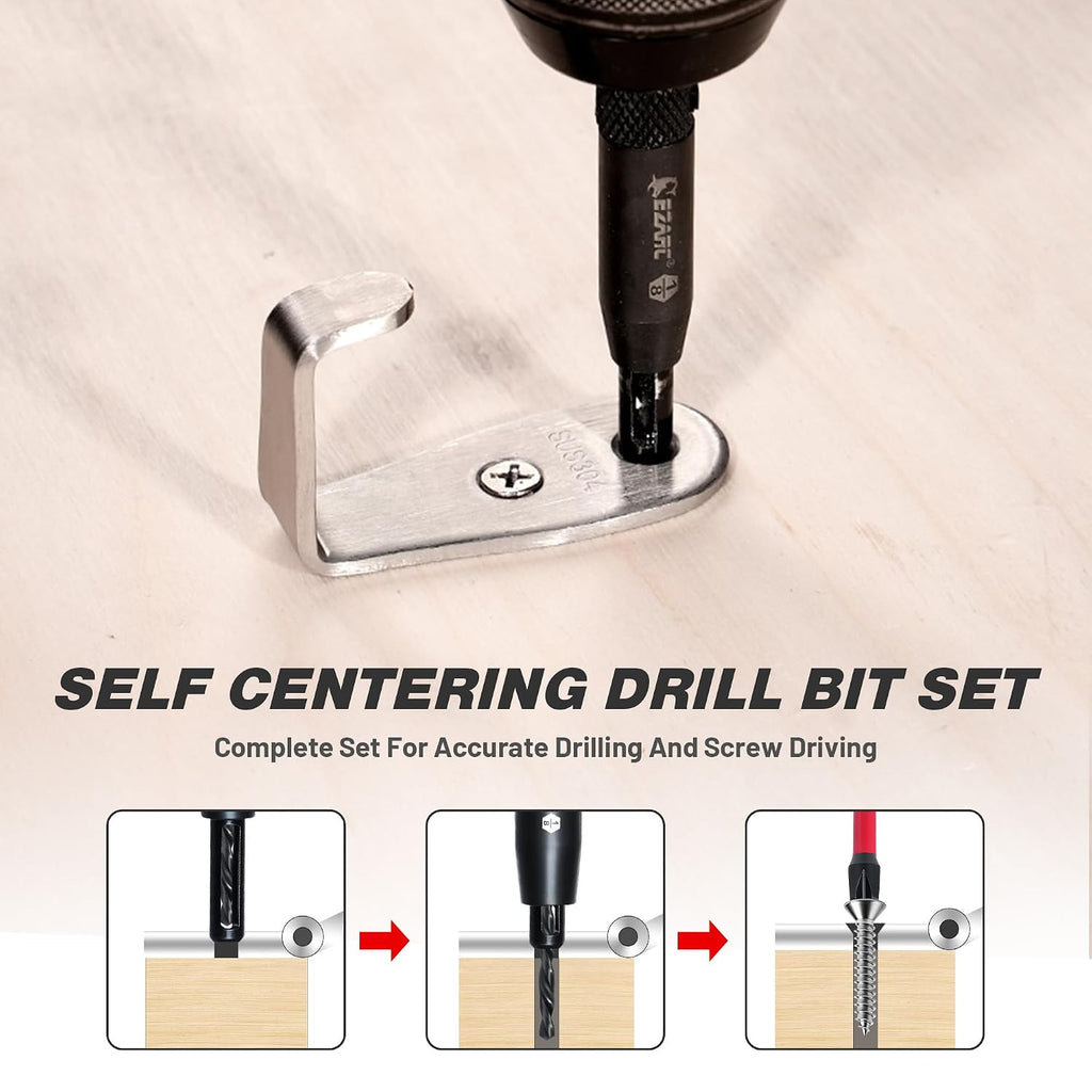 EZARC Self Centering Drill Bit Set, 14PCS for Cabinet Hinges and Doors