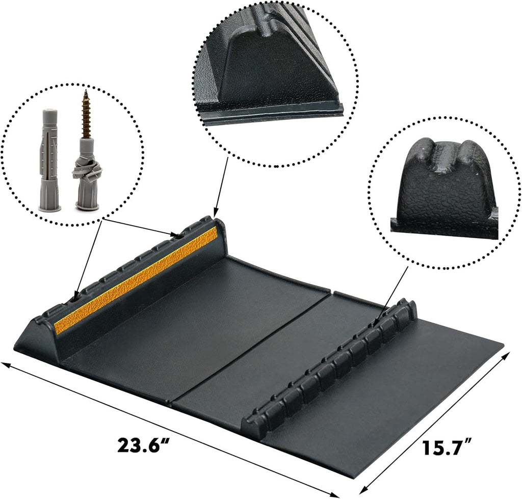 Car Parking Guide Mat, Durable Self Adhesive Anti-Skid Rubber Parking Mat, Wheel Stopper, 2 Pack FoldingTire Guides