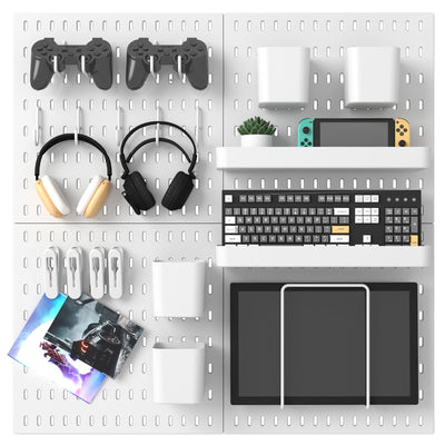 Pegboard Combination Kit, 25.2" x 25.2" Wall Mounted Storage Set with 4 Pegboards & 20 Accessories Hanging, Peg