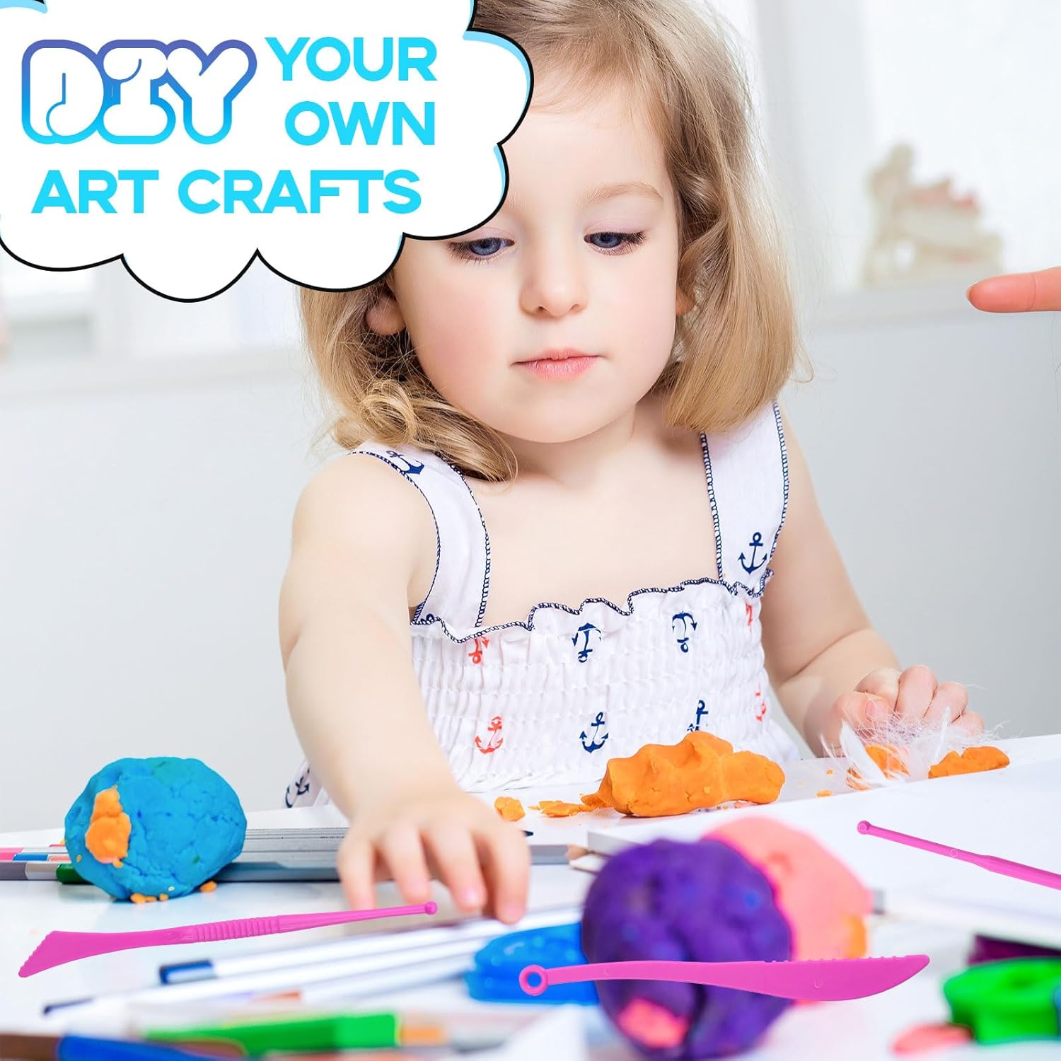 Air Dry Clay - 32 Colors Modeling Clay Kit with 3 Sculpting Tools,Safe & Non-Toxic,DIY Magic Gifts Toys for