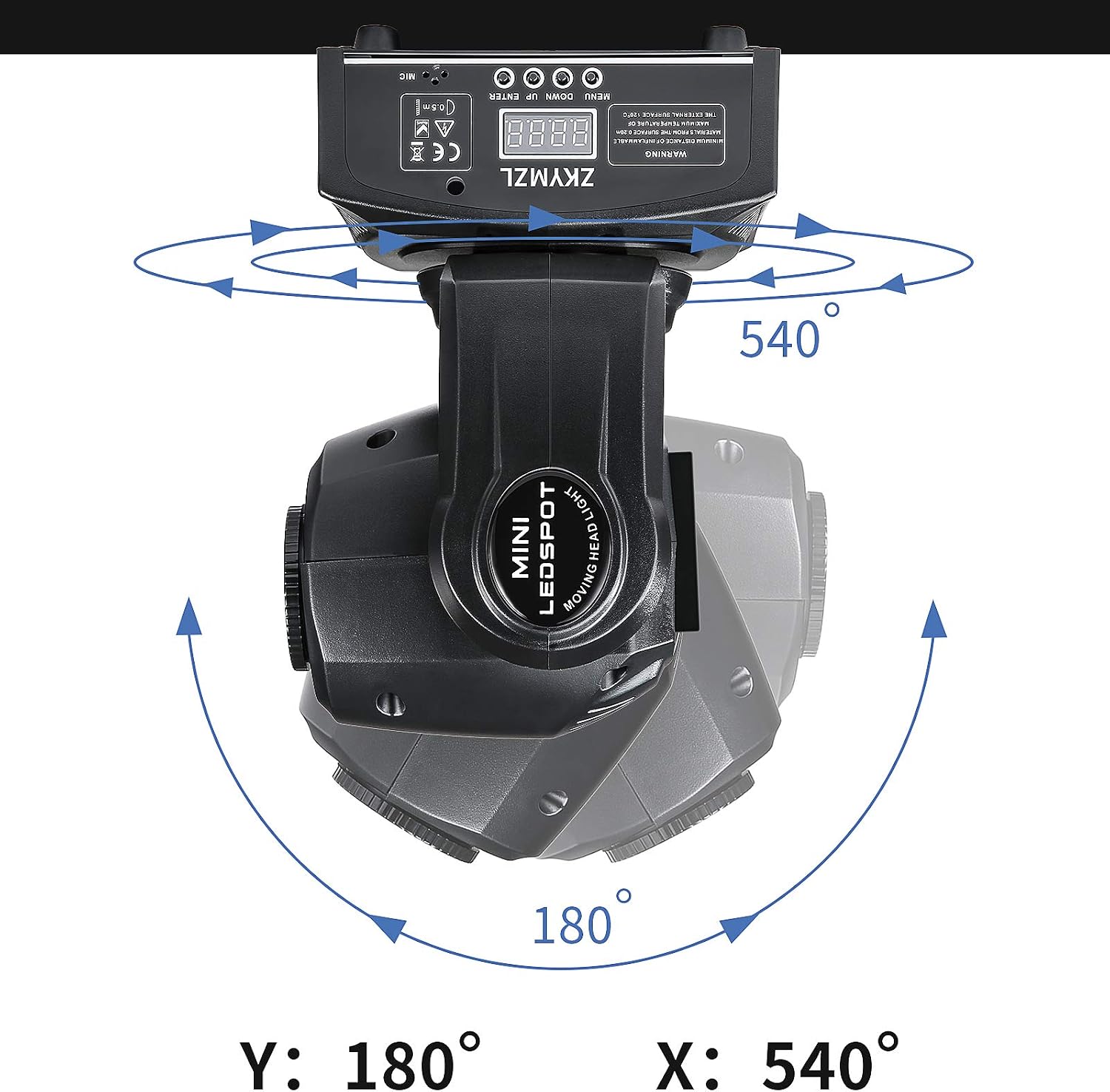 30W LED Moving Head DJ Lights DMX512 GOBO Spotlight with 8 Colors + Color-Split Effect 8 Rotating Patterns Compact