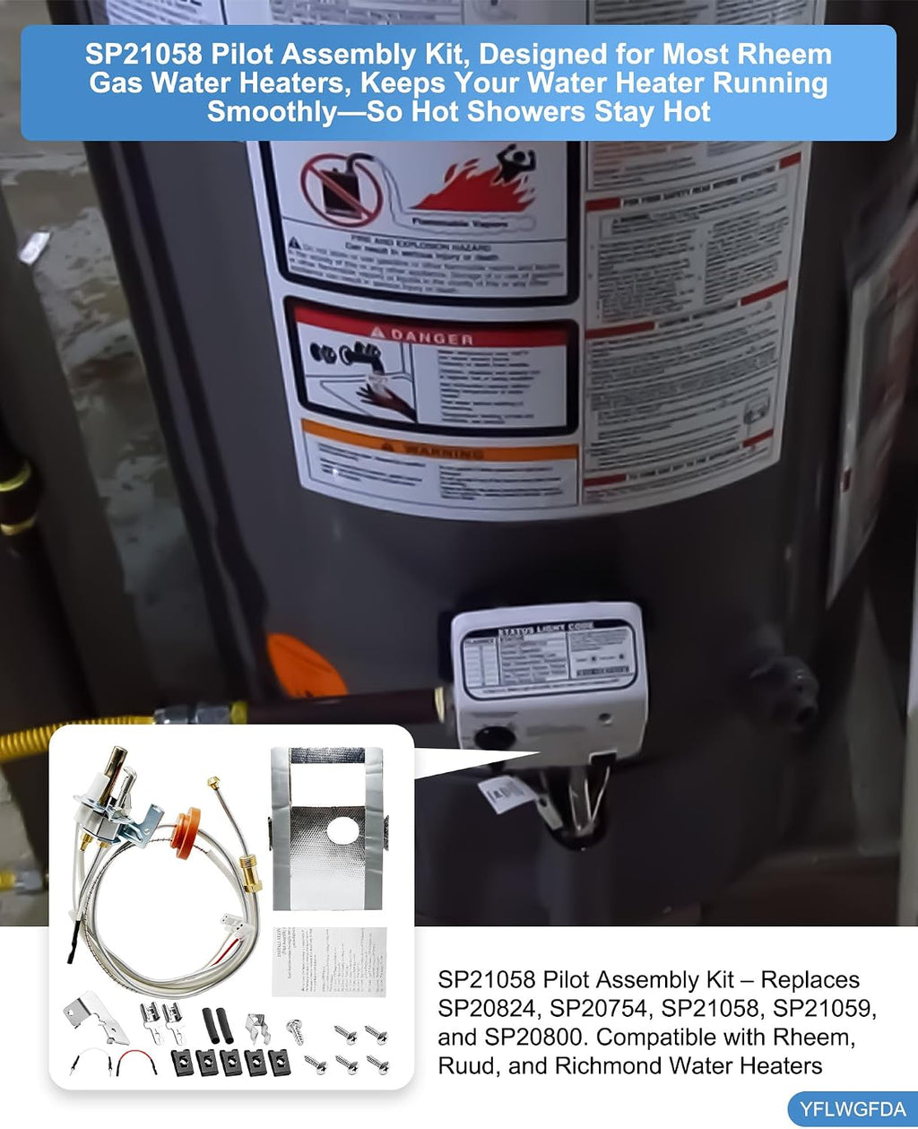 SP21058 for Rheem Water Heater Parts, for Rheem Pilot Assembly Kit
