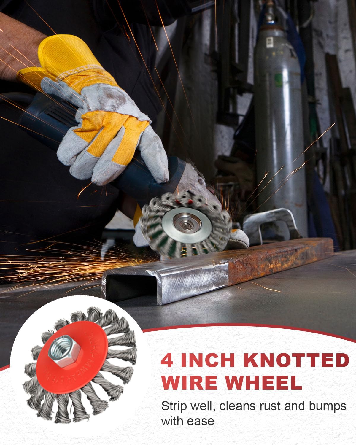 Rocaris 36 Pack 4 Inch Wire Wheel Brush for 4 1/2 Angle Grinder