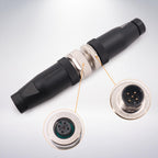 M12 Aviation Connector,4pcs 5-Pin Male Straight Socket Panel A Code Field Wireable IP67 Waterproof Industrial Circular Connector