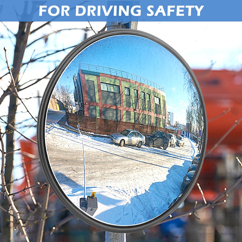 12" Acrylic Convex Mirror Convex Security Mirror, 12" Corner Security Blind Spot Mirrors, Traffic Garage Corner
