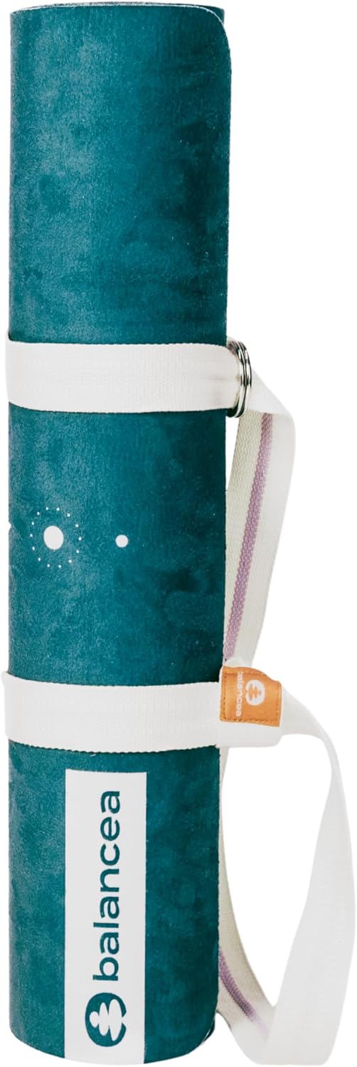 Yoga Mat With Strap 5mm Non Slip Suede & TPE - Eco-Friendly Fitness & Exercise Mat for Home Gym, Pilates, Hot Yoga
