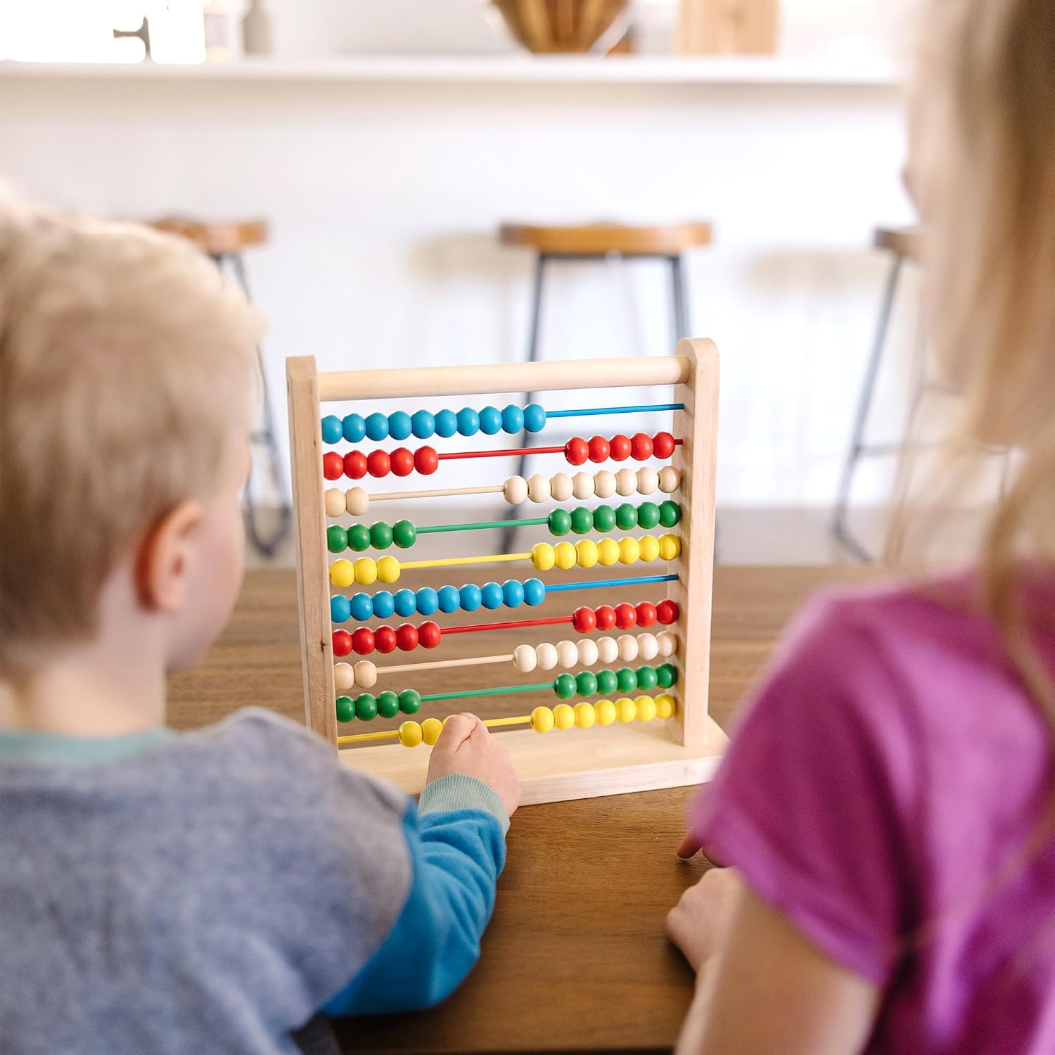 Melissa & Doug Abacus Classic Wooden Toy with 100 Beads - Preschool Learning Activities and Math Games for Kids