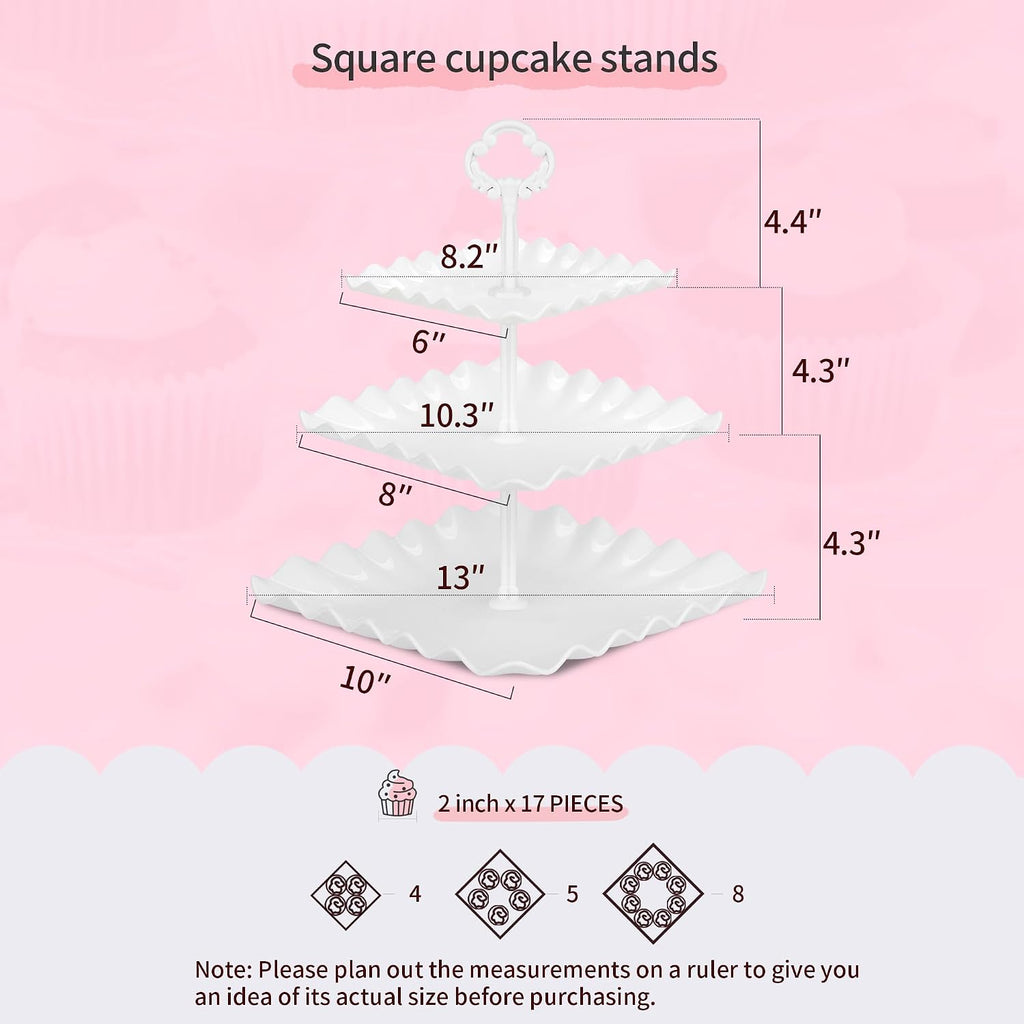 5-Piece Cupcake Stand & Appetizer Trays Set (White)