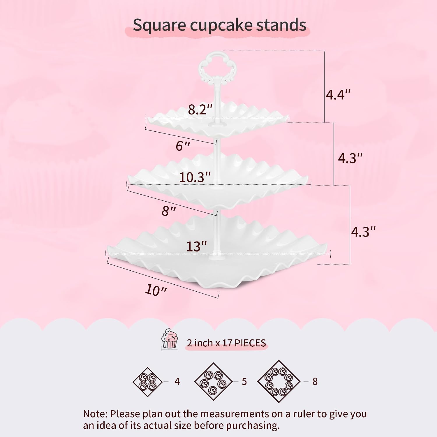 5-Piece Cupcake Stand & Appetizer Trays Set (White)