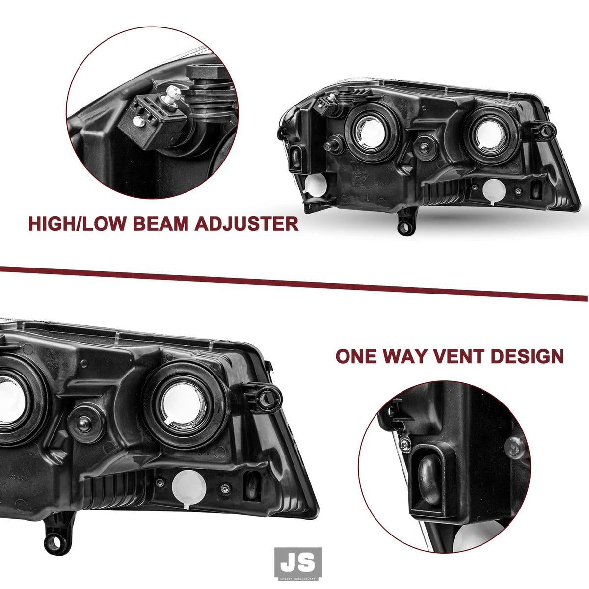 Halogen Headlight Assembly for 2008-2014 Dodge Avenger