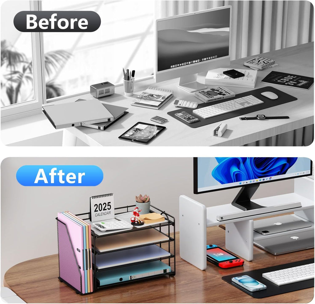 4-Tier Paper Organizer With Magazine Holder, Desk Organizers and Accessories, Desk Accessories & Workspace
