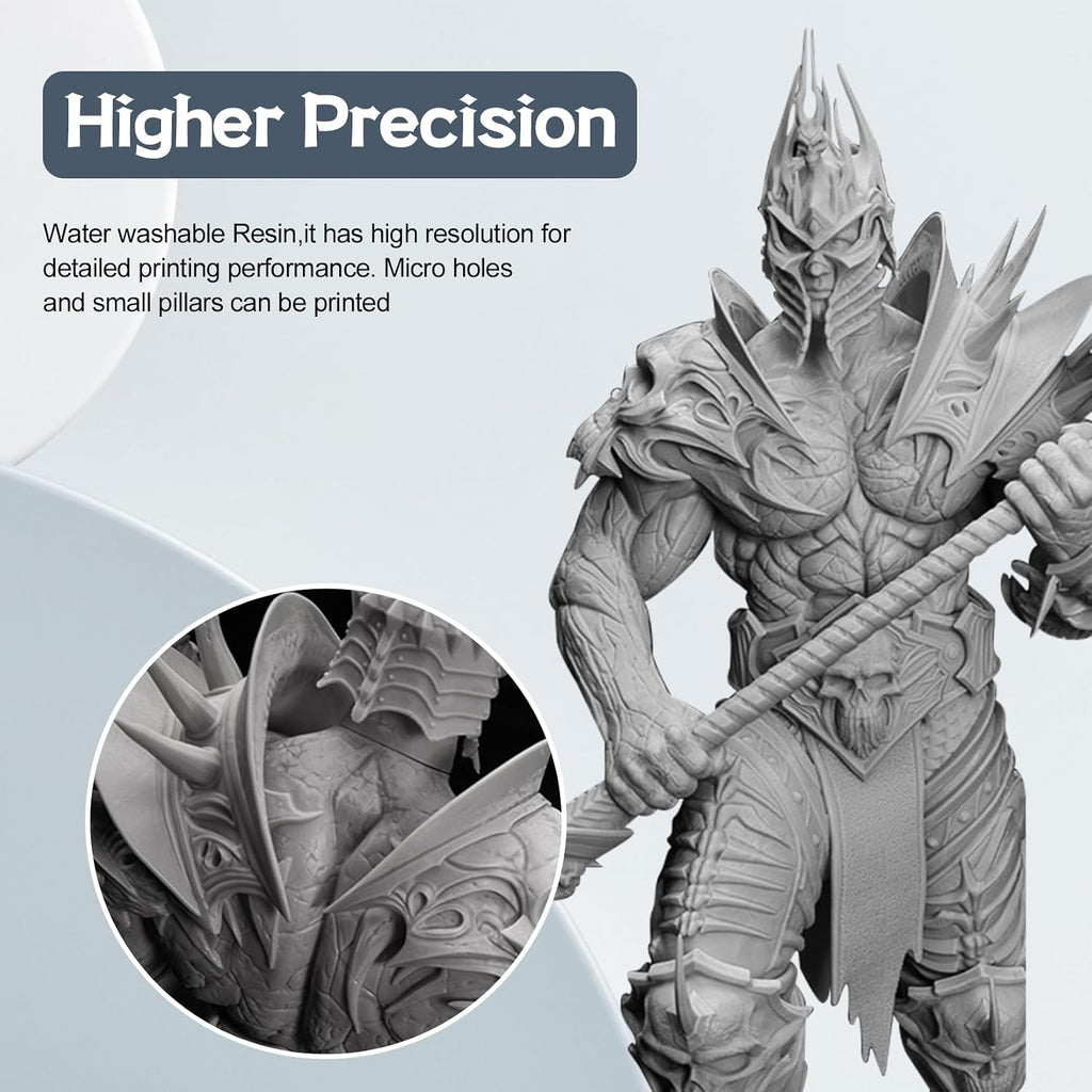 Water Washable 3D Printer Resin, 405nm High-Speed Printing Liquid Photopolymer Resin, Upgraded Formula 3D Printing