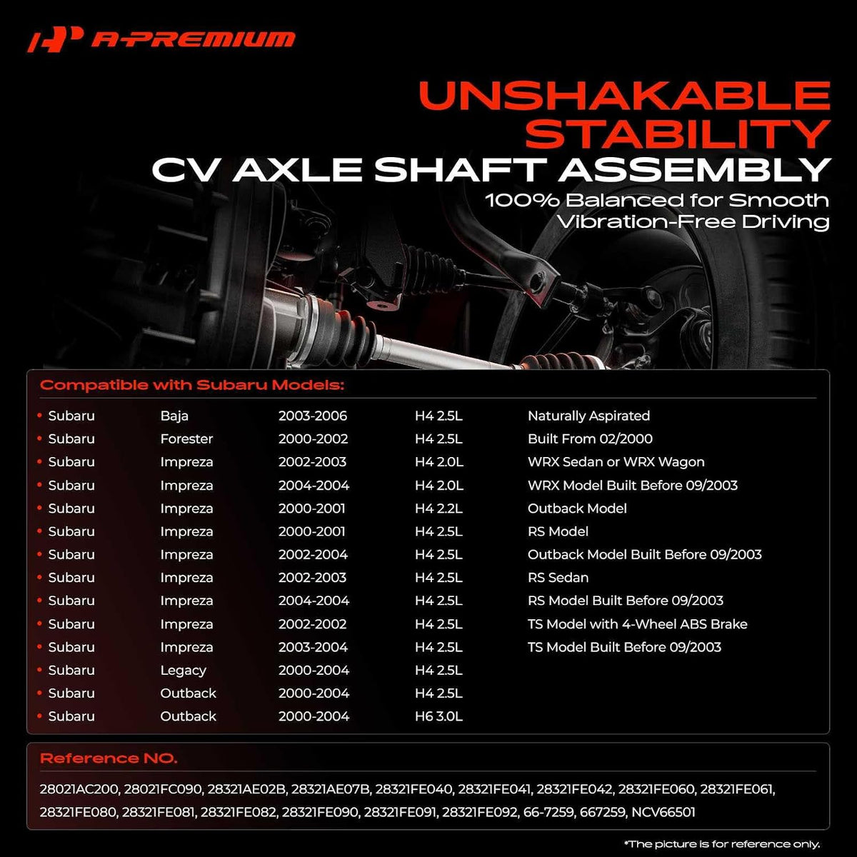 A-Premium Front Driver or Passenger Side CV Axle Shaft Assembly
