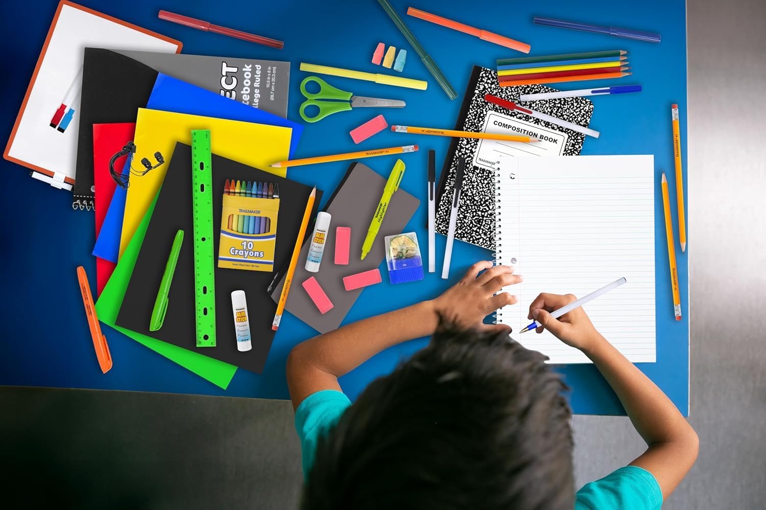 School Supplies Kit 45 Piece School Supply Kit Grades K-12 – Back to School Essentials Includes Folders Notebooks