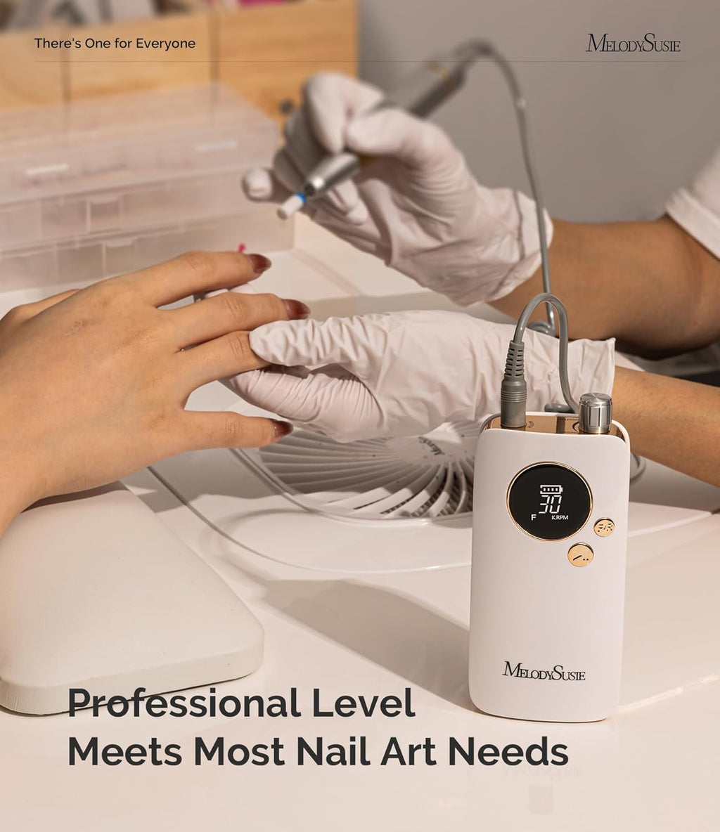 Clip-On SC320F Rechargeable Nail Drill 30,000 RPM for Beginners | 30000RPM, 6000mAh battery, 10-14h runtime, LED