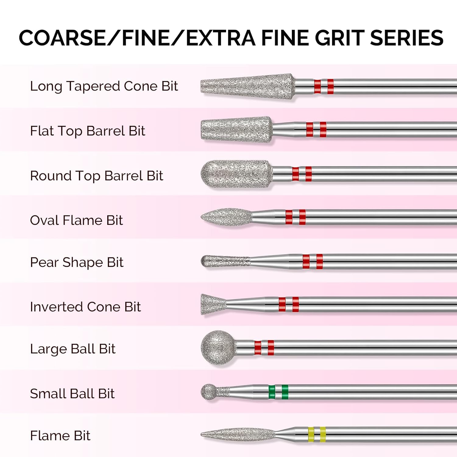 20pcs Nail Drill Bits Diamond Cuticle Set Silver | 3/32''for Nail Drill Efile,Two-Way Rotation,Acrylic Nails Poly Gel