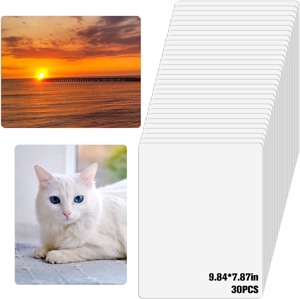 20 Pack 8''x10'' Sublimation Metal Photo Blanks, 0.45mm Aluminum Sublimation Blank for DIY Printing, Wall Decor, Room