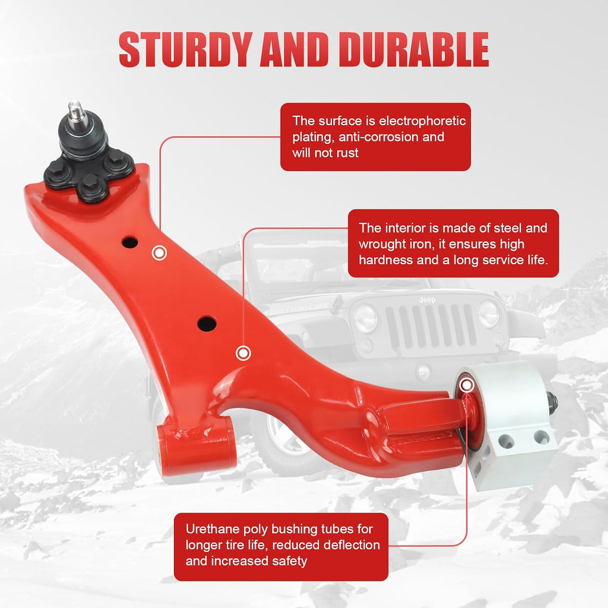 2PC Front Lower Control Arms for 2010–2017 Chevy Equinox & GMC Terrain,2pcs - K623489 K623488(Red)