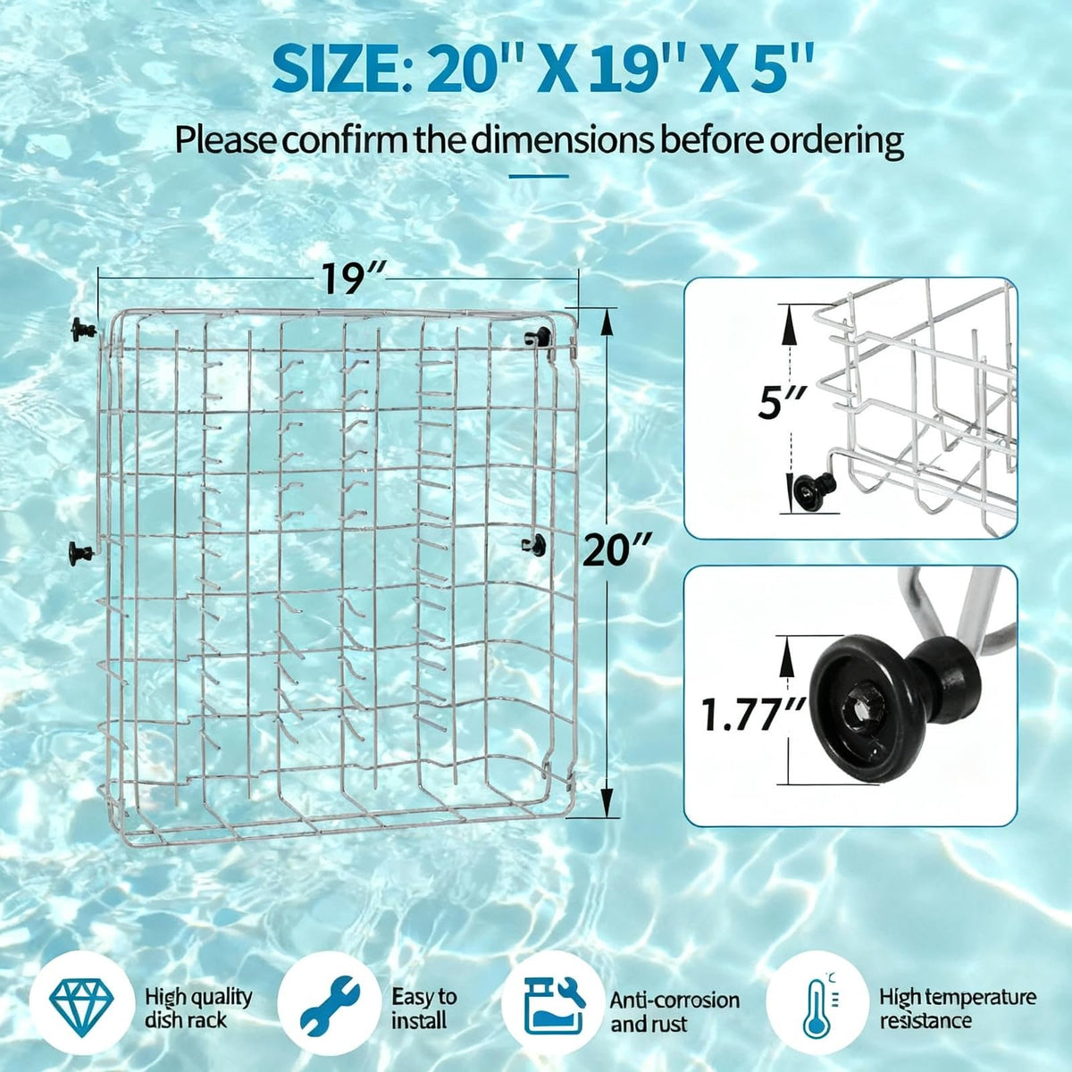 CDIWULDN 5304535380 Dishwasher Upper Rack Replacement