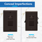 LIDER Decorator Switch Cover, Mid-Size 1-Gang, Thermoplastic, Matte Brown
