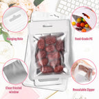 300 Pcs Mylar Bags 3 Size, White Resealable Smell Proof Bag Sealable