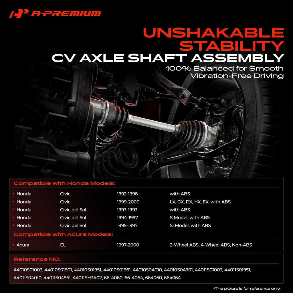 A-Premium Set of 2 Front CV Axle Shaft Assembly