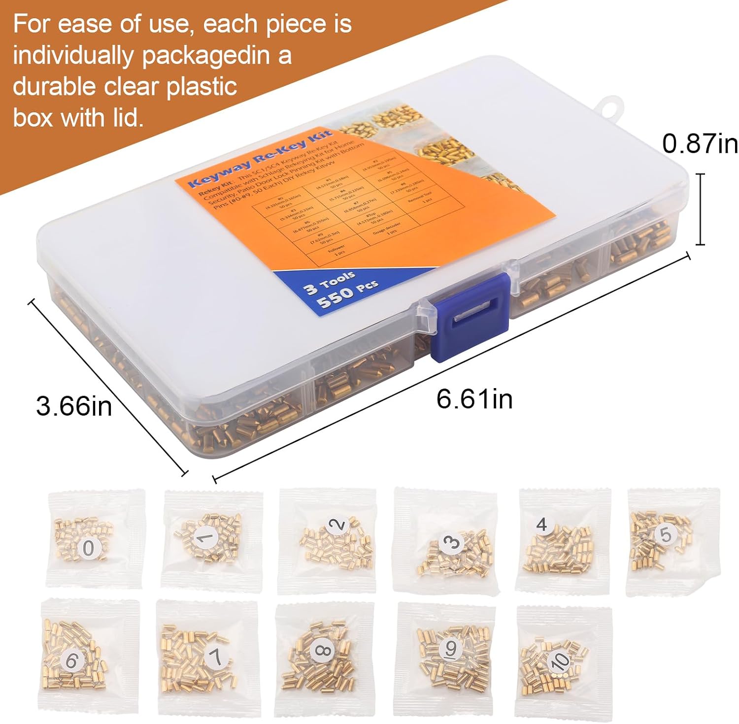 SC1 SC4 Keyway Rekey Kit Compatible with Schlage Rekey Kit | DIY Lock Rekeying Set for Home Security and Door Locks