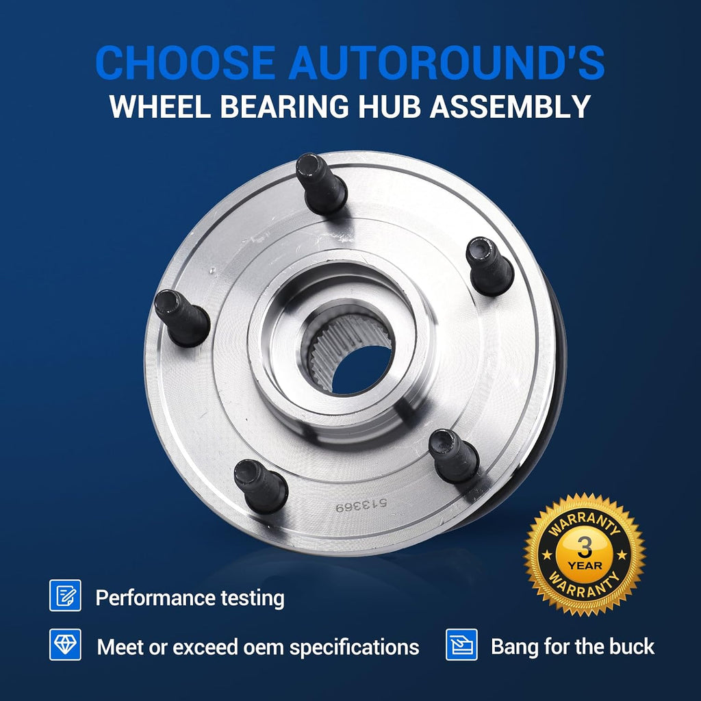 Autoround 513369 4WD Front Wheel Hub Assembly Fit for Jeep Wrangler 11-17