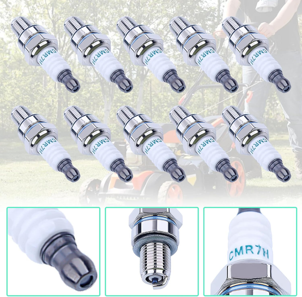 10 Pack CMR7H Spark Plugs, Spark Plug for Shindaiwa 3699-91867 Red Max 369991867, 506615101, 544260901, Sparkplug for Husqvarna 581362301 Stihl Redmax Blowers Brushcutters Trimmers Chain Saws