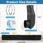 Periscope Dryer Vent Kit, Adjustable 15–66 in Flat Duct