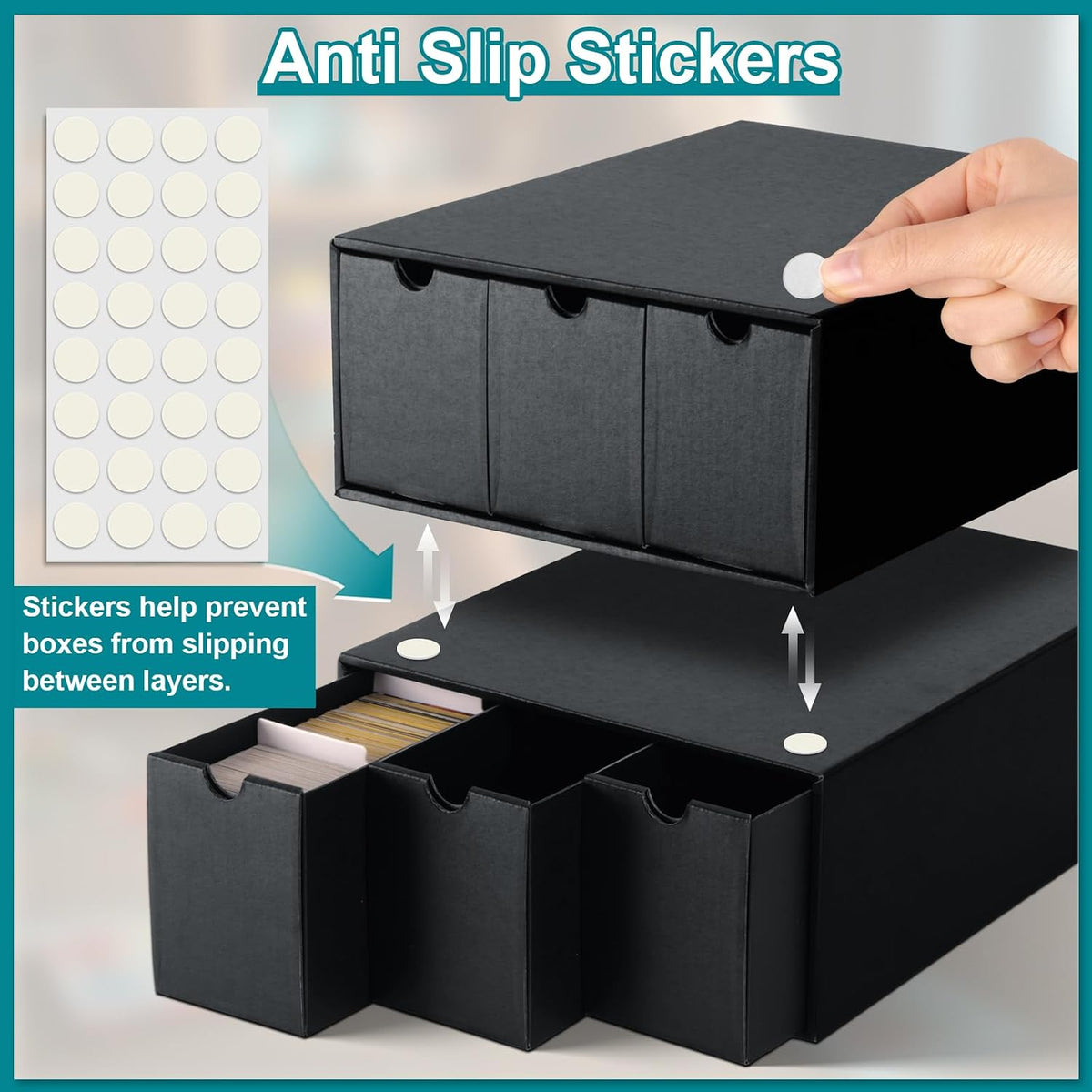 Trading Card Storage Box, Card Boxes with 60 Divider, 200 Card Sleeves