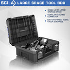 4 Tier Stackable Rolling Tool Box with Wheels, 18” Tool Box Organizer