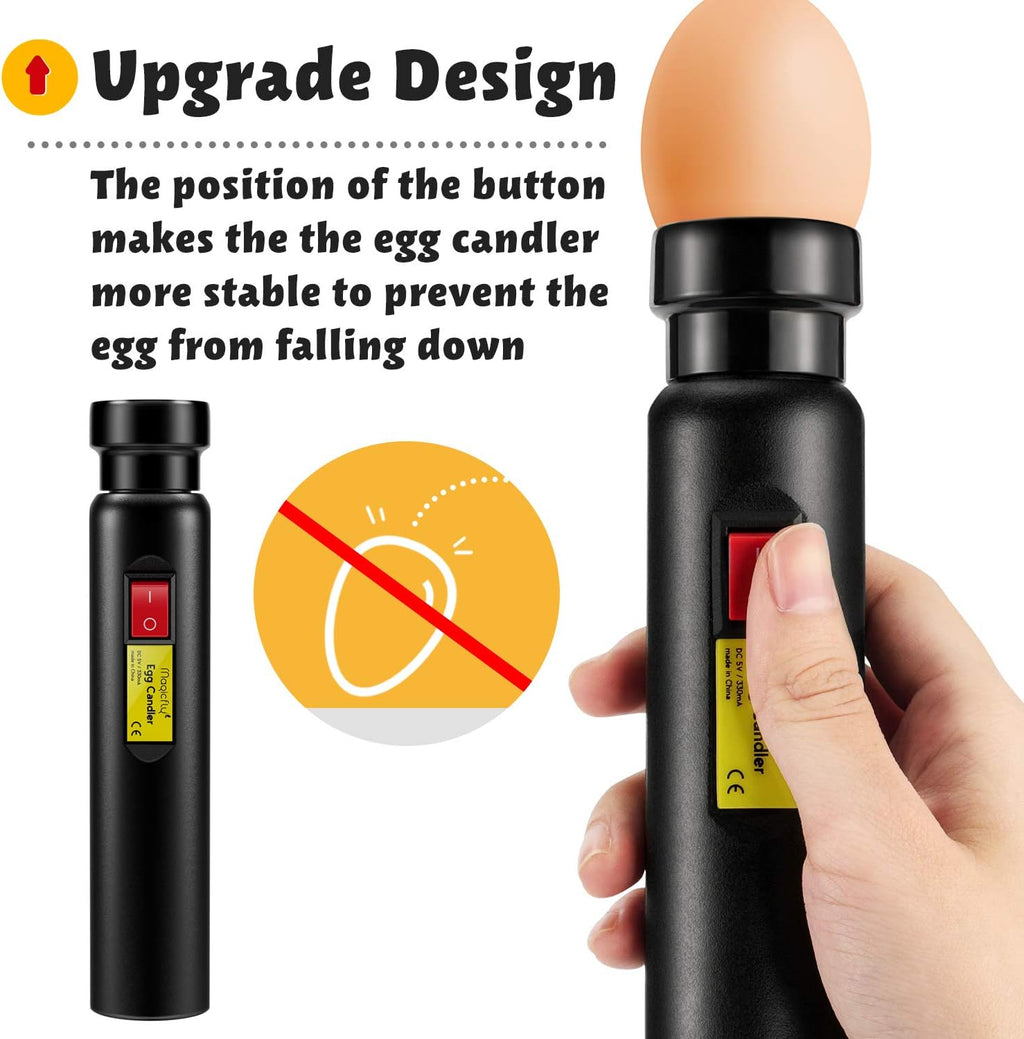 Rechargeable Egg Candler Tester for Monitoring Eggs Development, Bright Cool LED Light Candling Lamp