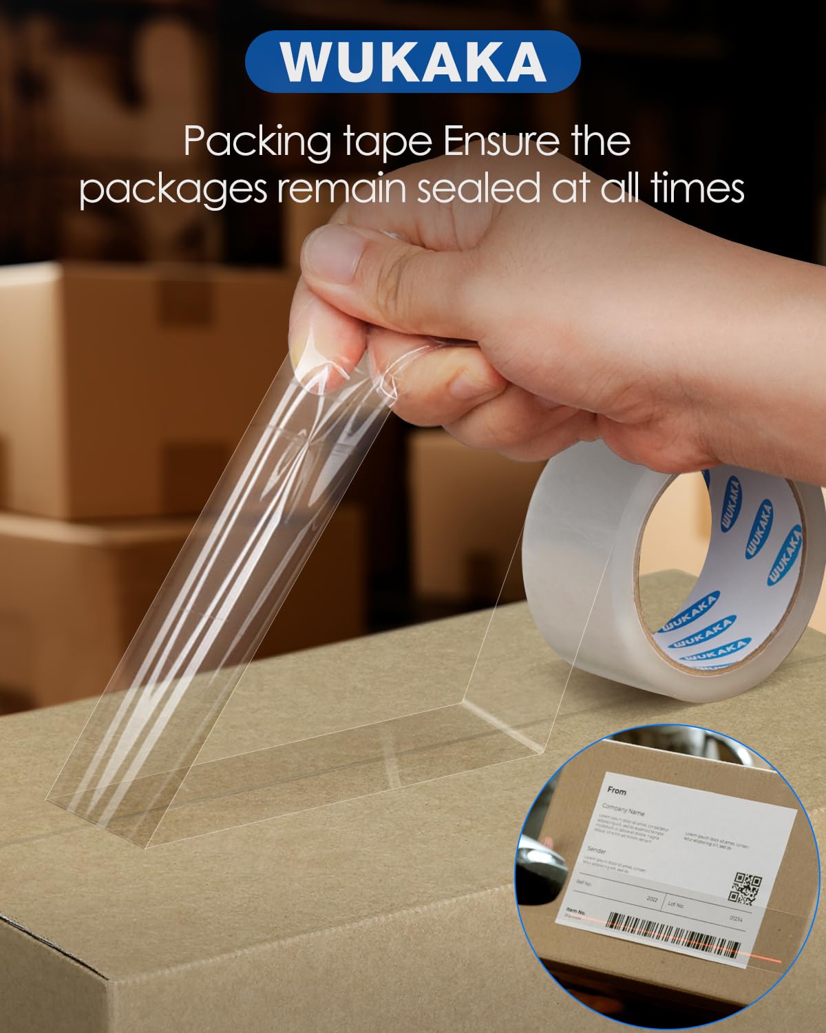 Packing Tape, 36 Rolls Clear Packing Tape 2 Inches Wide, 65 Yards Per Roll