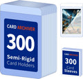 Semi Rigid Card Holders & Penny Sleeves, 300 Each for Card Grading | 1/2" lip for easy handling, archival-quality