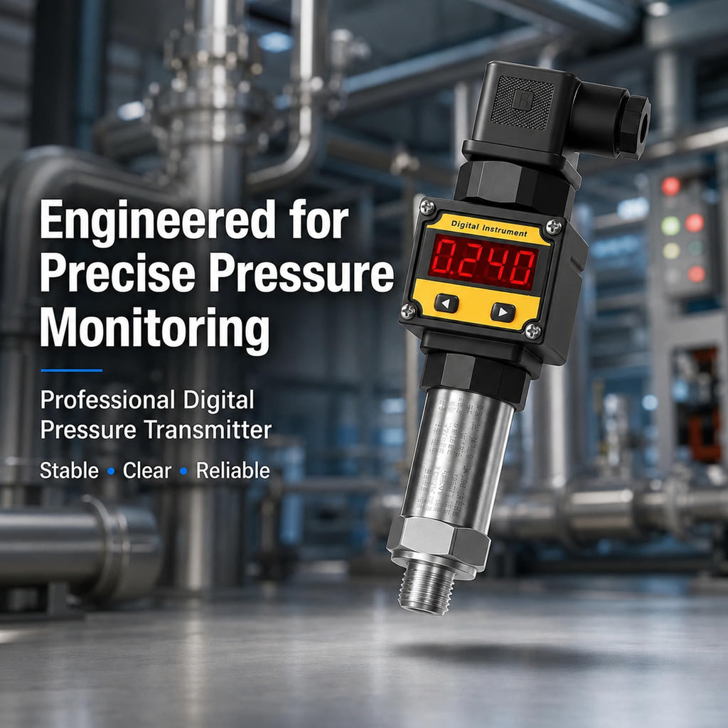 Digital Display Pressure Sensor Transmitter Transducer 24VDC 4-20mA,NPT1/4