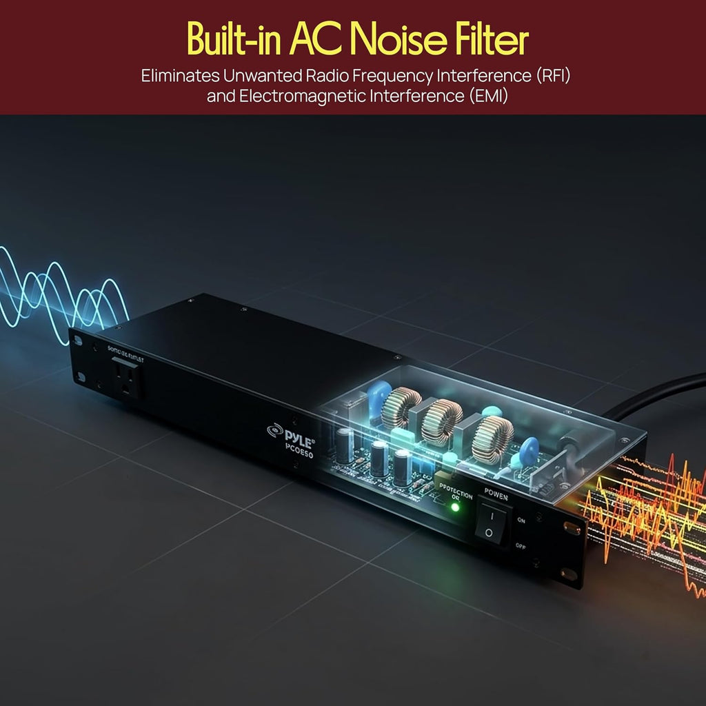 1U Rack Mount Power Conditioner – 7 Outlet Surge Protector