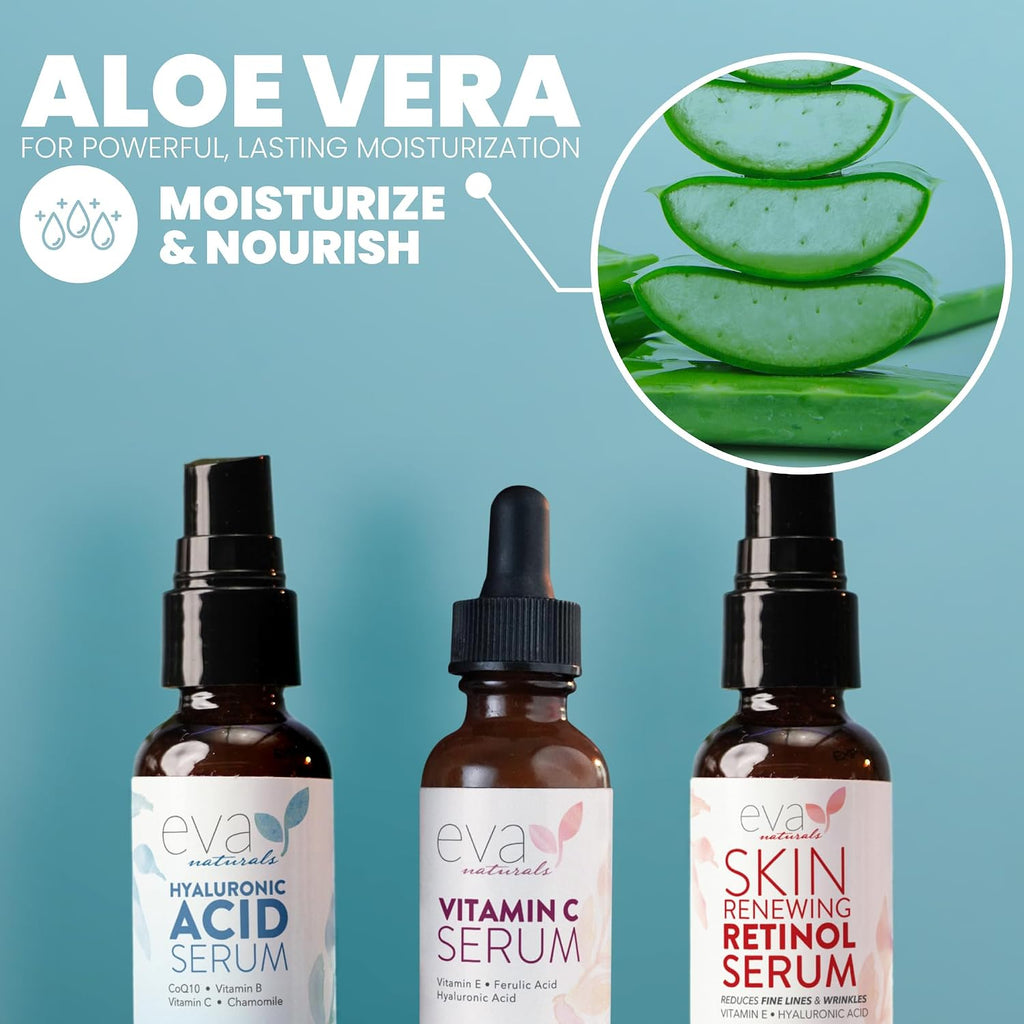 Anti-Aging Serum Set – Vitamin C, Retinol & Hyaluronic Acid Serums for Face, Hydrating Bundle for Skin, Fine Lines