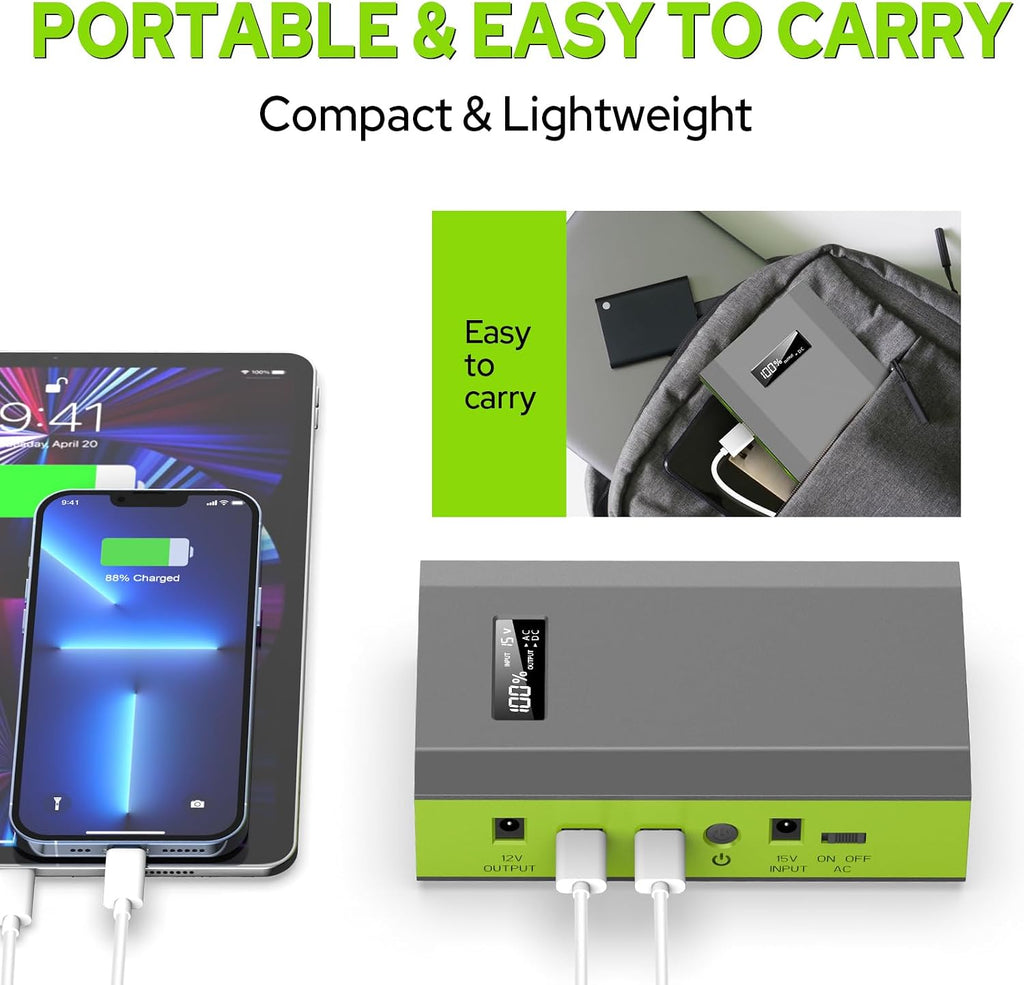 300W Solar Powered Power Bank Generator with 60W Panel, Portable Solar Power Station with DC AC Outlet 110V for