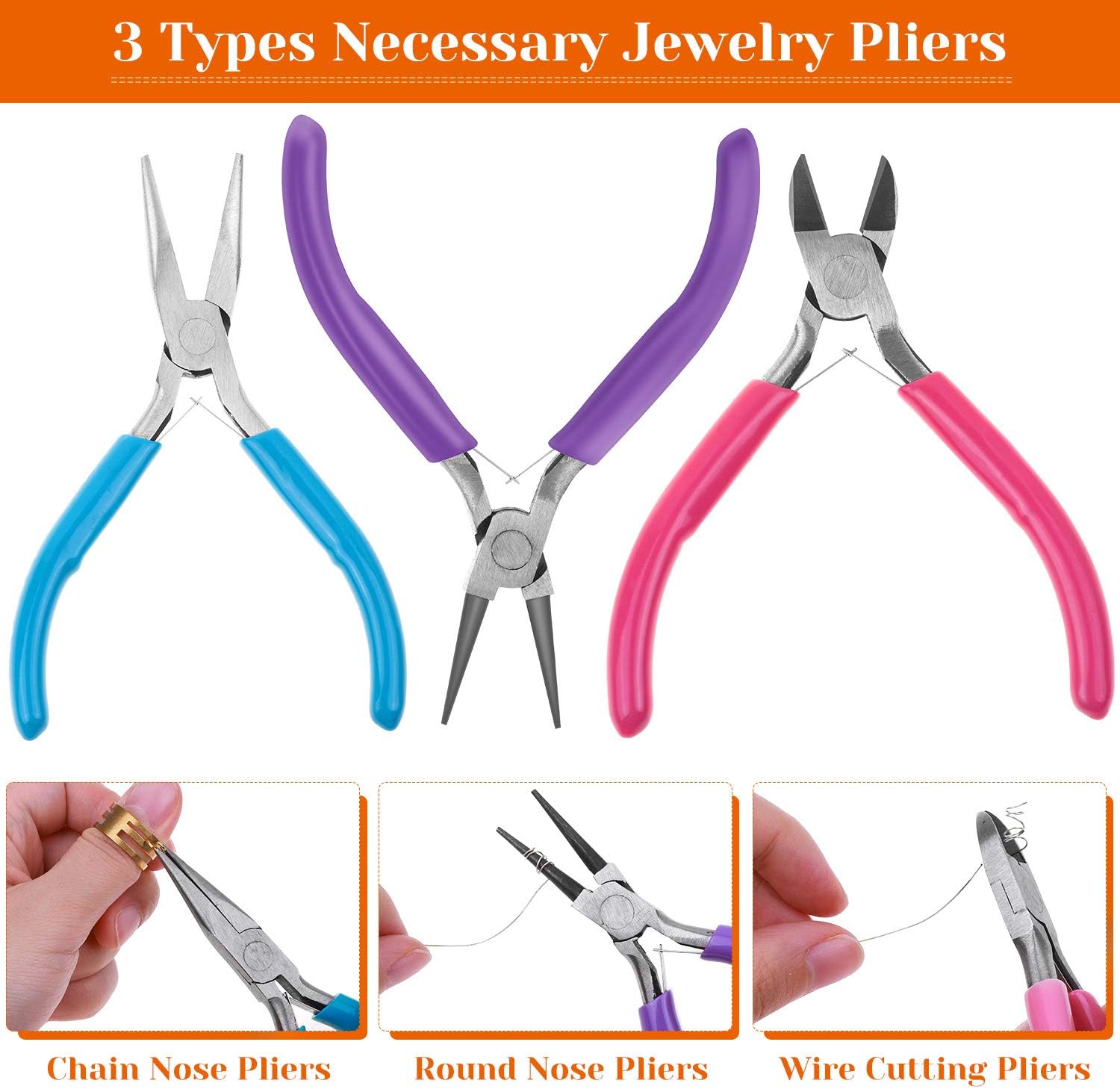Jewelry Making Supplies Kit, Jewelry Making Kit with Jewelry Making Tools, Jewelry Wires and Jewelry Findings for