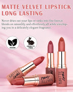 Matte Velvet Lipstick Long Lasting, Mauve Cream Smooth Lipstick for Women