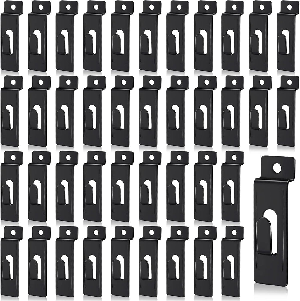 50 Packs Slatwall Hooks, Picture Hanger Utility Notch Black | Retail Display, Slatwall Panel, Pegboard, Slat Grid