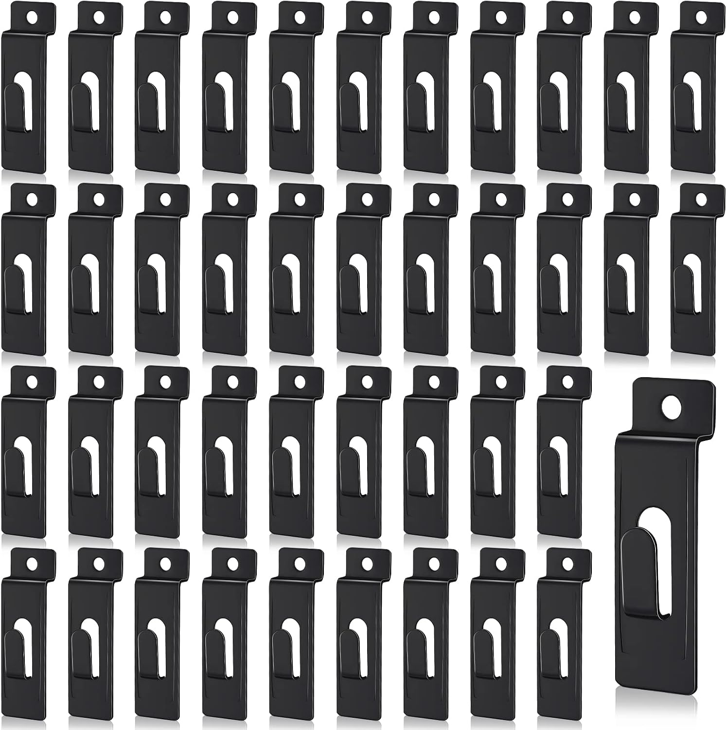 50 Packs Slatwall Hooks, Picture Hanger Utility Notch Black | Retail Display, Slatwall Panel, Pegboard, Slat Grid