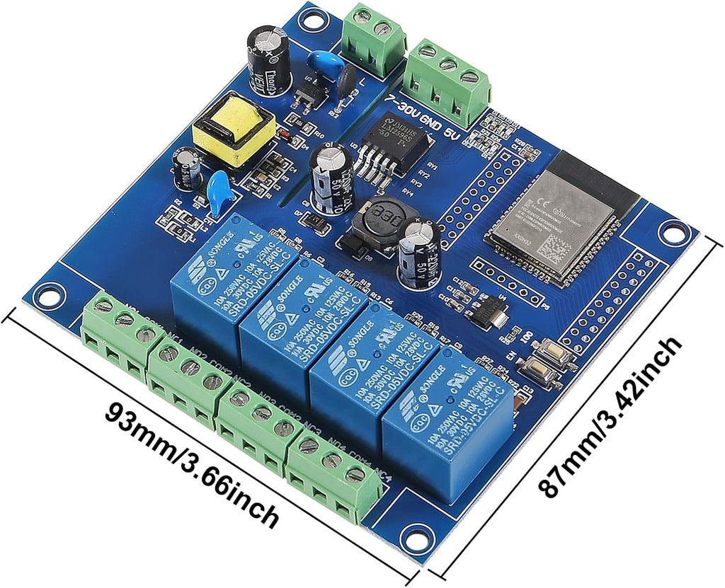 ESP32 WiFi 4 Channel Relay Module ESP32-32E 4 Channel Development Board AC/DC Power Supply Switch Controller Board for Arduino Smart Home Wireless Control