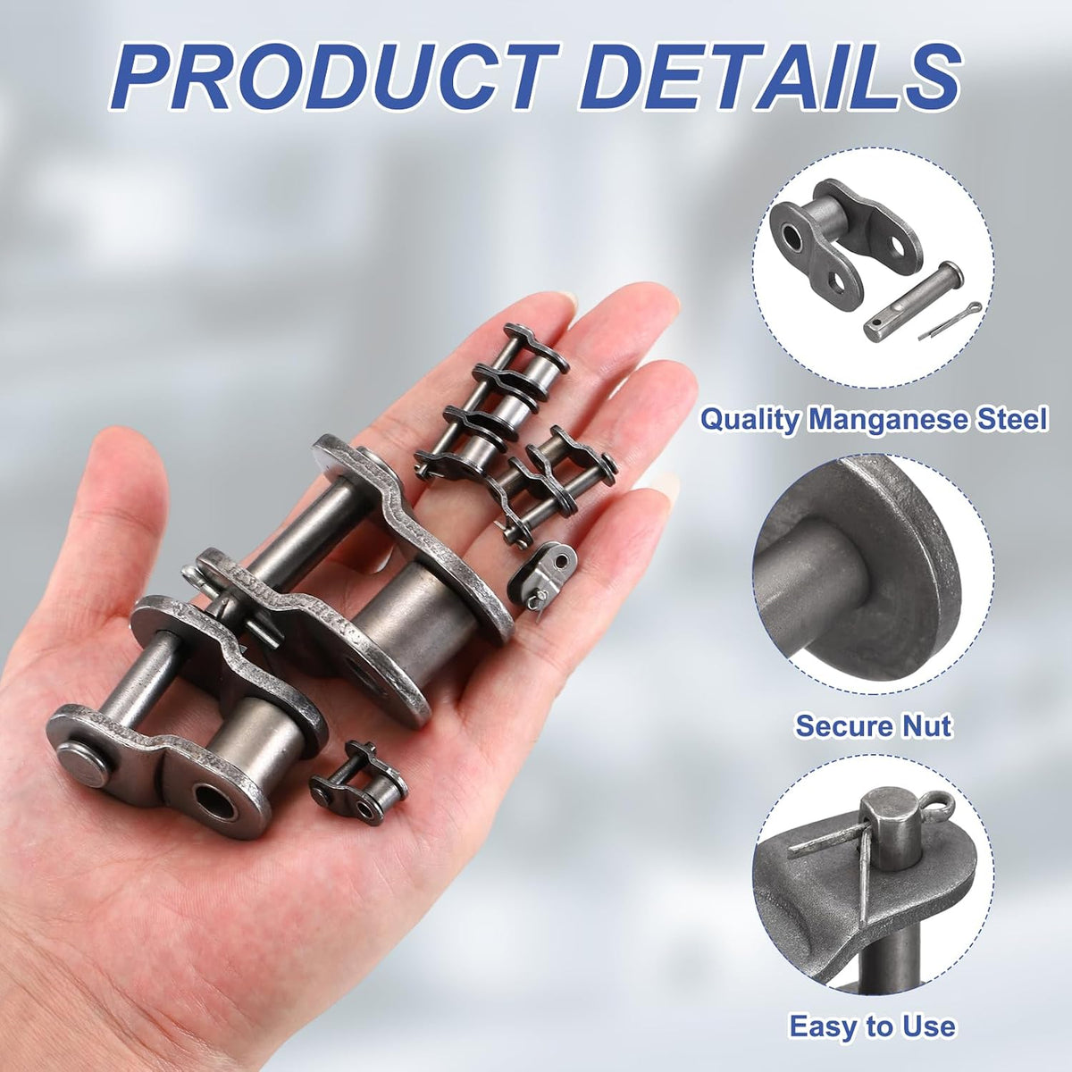DTGN ANSI #100 Roller Chain Offset Half Link 31.75mm Pitch 3Pcs