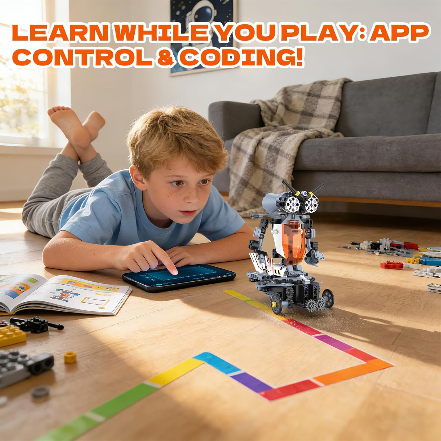 STEM Robot Building Set, 5-in-1 Remote & APP Controlled Robot Toys for Kids Ages 6-16, 334 Pcs DIY Building Blocks